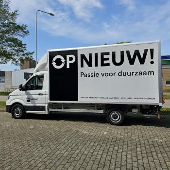 Belettering bakwagen Opnieuw 