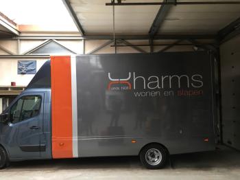 Belettering bakwagen Harms 